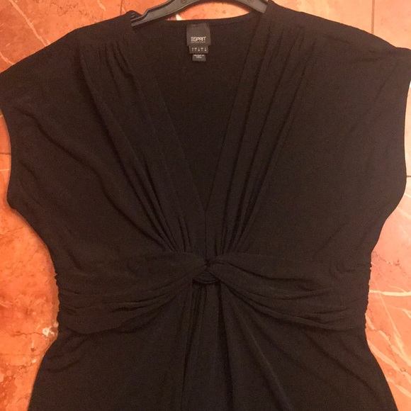 Esprit blk jersey draped front dress - Picture 2 of 5